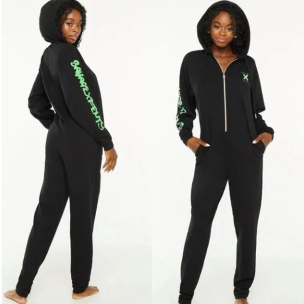 Savage‎ X Fenty Black Jumpsuit with Green Accents